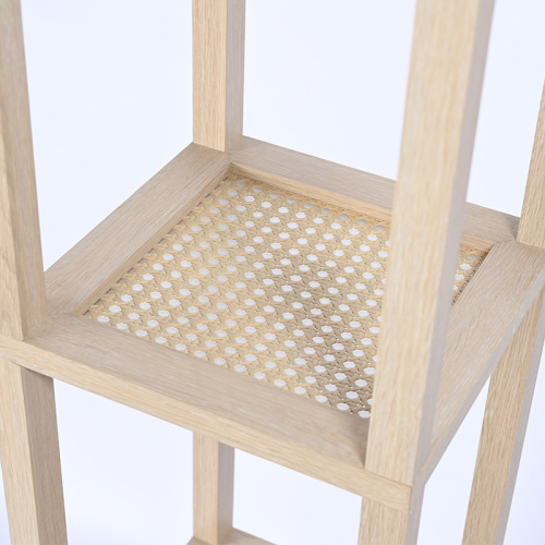 Wooden Stand With Rattan Layer Lamp