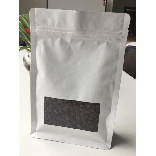 White Kraft Paper Flat Bottom Bag