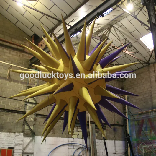 Custom colorful event decoration equipment with multi-points inflatable spiky ball