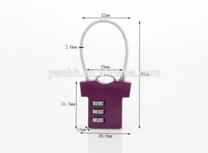 T shirt shaped combination lock cable lock