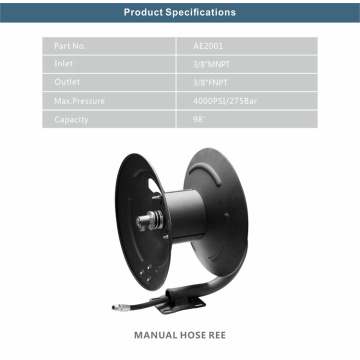 ENROULEUR DE TUYAU 3/8&quot;*100&#39; 3/8&quot;MNPT*3/8&quot;FNPT 4000PSI SANS TUYAU