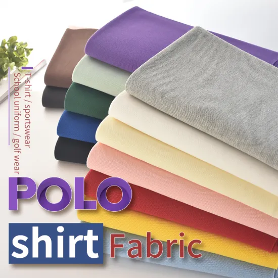 185X50cm Polo fabric cotton cloth knitted clothing fabric school uniform student's T-shirt Long Sleeve Top Casual and breathable
