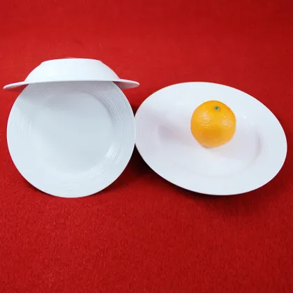 16PCS Simple Embossed Design Ceramic Tableware