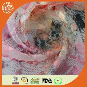 2014 new digital effect polyester printed italian lace fabric