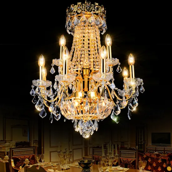 Luxury Modern American Style K9 Crystal Chandelier for Living Room, Bedroom, Kitchen, and Dining Room