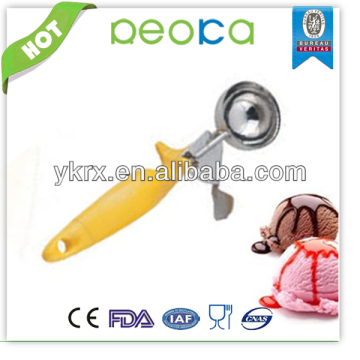 ice cream disher scoop portioner color handle/plastic ice spoon