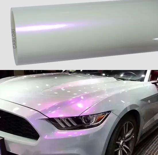 pearl white gloss purple car wrap