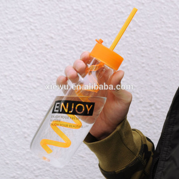 Novelty newest style plastic straw water bottle new arrival
