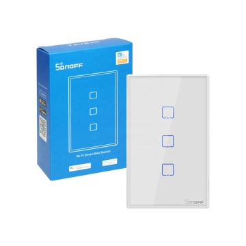 SONOFF T2US 3C: WiFi/APP/RF Remote Control 3-Gang Touch Light Switch for Smart Home - Alexa & Google Home Compatible