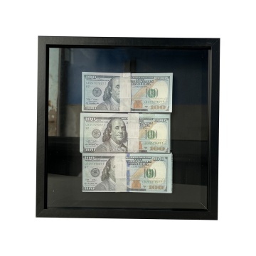 Dolar Bill Shadow Box Frame - 10x10 inci/40x40 cm, kedalaman 5cm