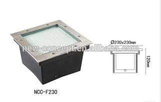 low power square shape D230 led underground lamp