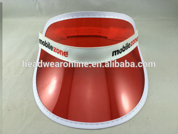 fashion pvc visor hat / red sun hat
