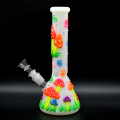 26cm A cute mushroom shaped glass water pipe with a luminous effect