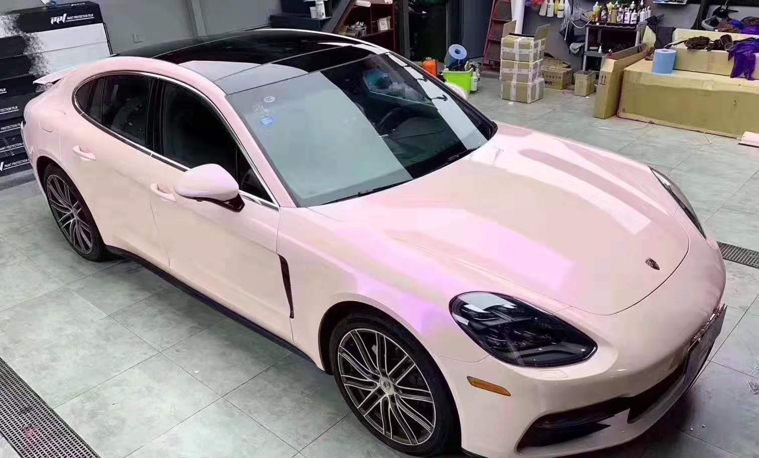 Super Gloss Candy Pink Color Chopting Vinyl Wrap