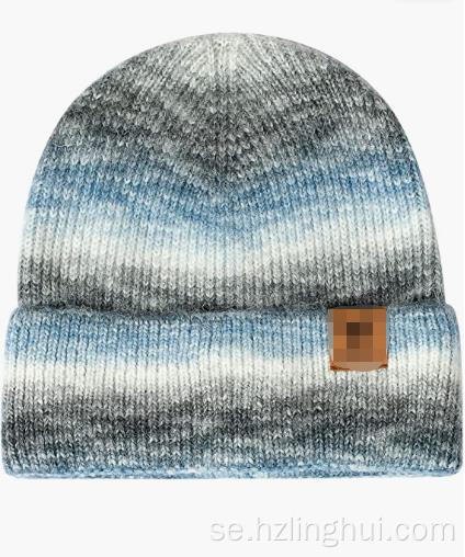 Vinter stickad hatt varm stickad skalle cap beanie