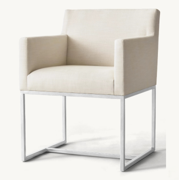 Modern Emery Stainless Steel Golden Upholstery Dining Chair