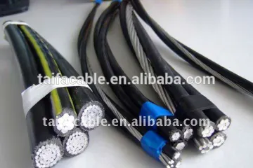 Triplex ABC cable with ACSR neutral-messenger 600V 1/0 2/0 3/0 4 2 6 AWG cable