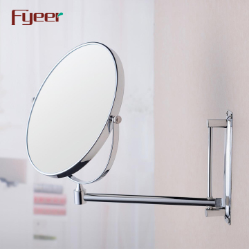 Fyeer Round Makeup Wall Mirror for Cosmetics and Turnover