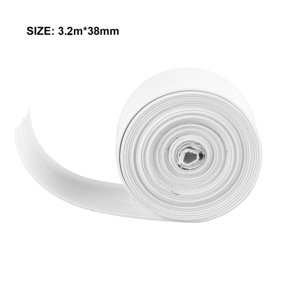 3.2mx38mm Bathroom Shower Sink Bath Sealing Strip Tape White PVC Self adhesive Waterproof Wall Sticker for Bathroom Kitchen