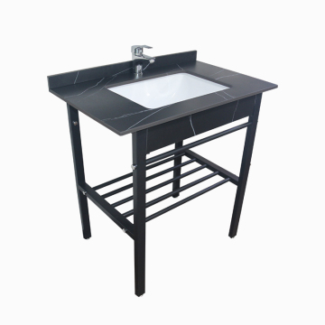 Wholesale Bathroom Vanities: Free-Standing Cabinets with Ceramic Basins, Sintered Stone Tops, and Stainless Steel Supports