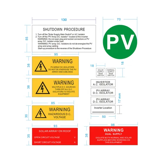 NSPV Solar Warning Labels - ABS PV Self-Adhesive Solar System Indicators (Green, Red, Yellow, Black)