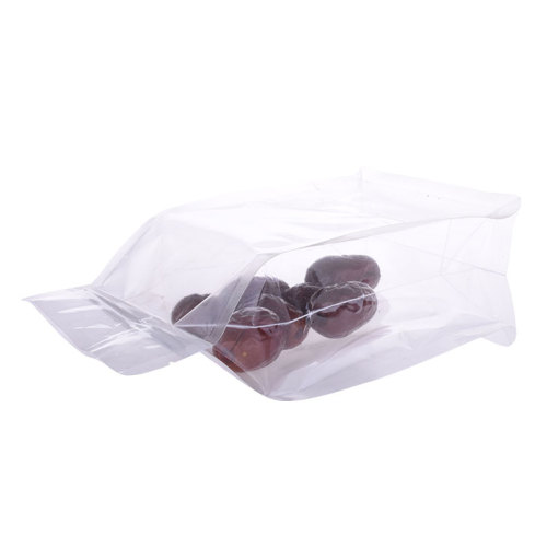 compostable clear flat bottom food packaging pouches