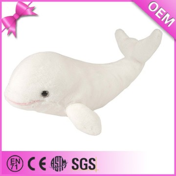 Factory price top quality wholesale cute soft toy whale, stuffed beluga whale plush toy