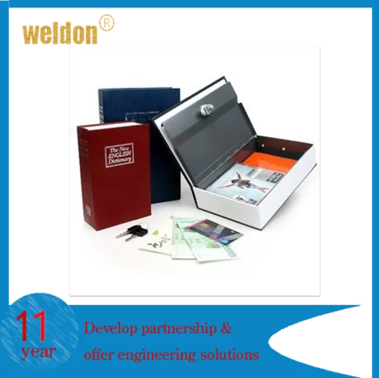 WELDON Disguised Dictionary Book Safe Home Security Cash Box Lock Black + White