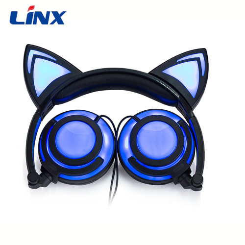 Casque d&#39;oreille de chat brillant pliable de bonne qualité