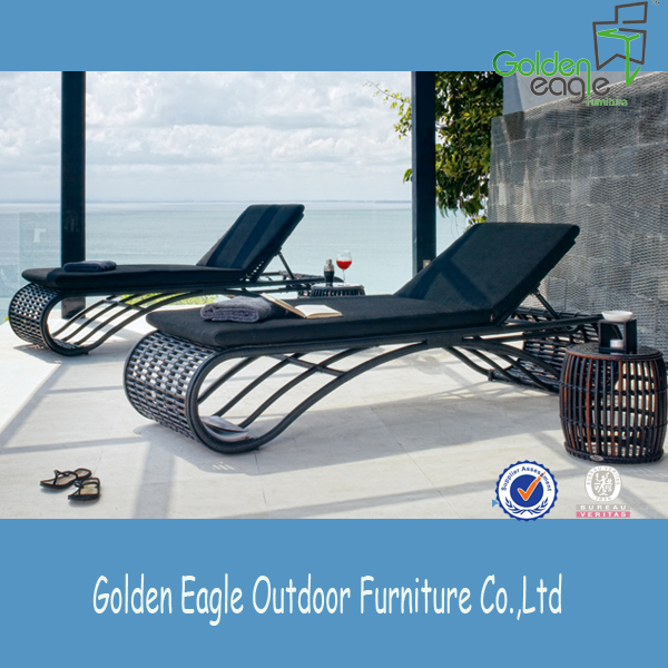 Outdoor Aluminium Cane Wicker Sun Lounger