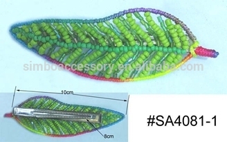 beaded hair clip/beaded leaf hair clip/beads weaving hair clip/alligator clip/