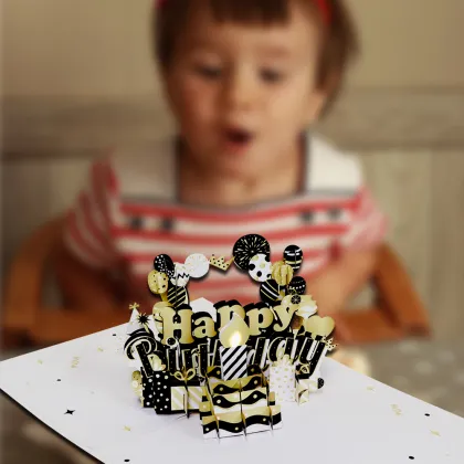 Interactive Blow Candle Sound Birthday Pop Up Card