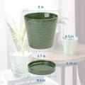 Garden decoration Ceramic Flower Pot with Drainage Hole and Tray Supplier