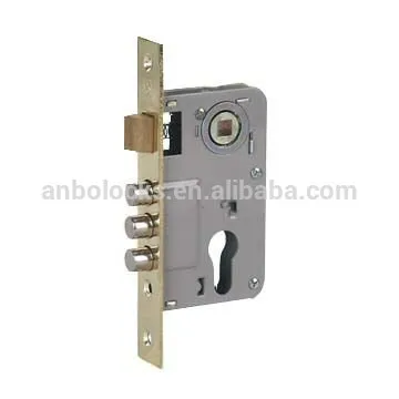 brass latch and 3 steel rods dead bolt lock body