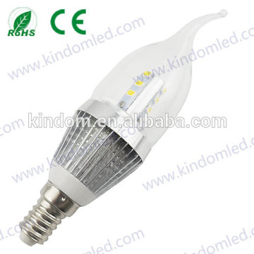 Hot CE & RoHS approval clear/milky b22/e27/e14 led light candle led bulb