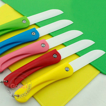 NEW Folding ceramic knife Ultra Sharp Kitchen Ceramic Cutlery Knives Fold 8cm White blade folding pocket knife with ABS handle