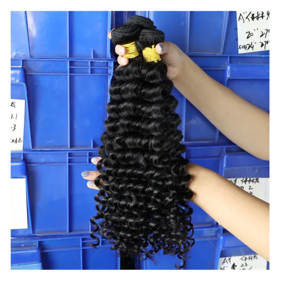 Free Sample Grade 12A Natural Color Deep Wave Brazilian Virgin Human Hair Bundles With Closure Curly Hair Weft For Extensions