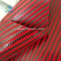 Fabrica profesional de cuero de fibra de carbono rojo impermeable