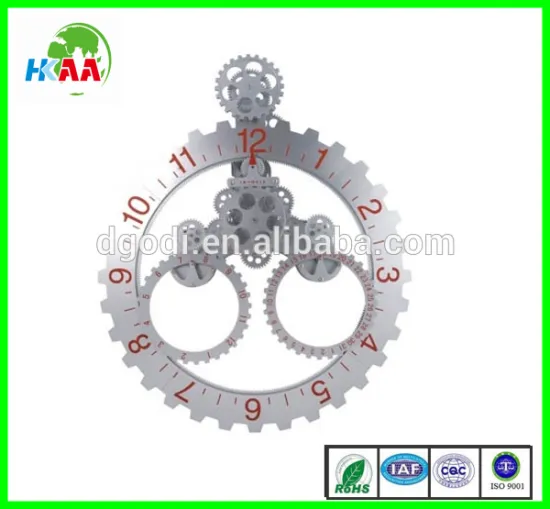 2015 hot selling creative wall clocks best brain plastic gear clock
