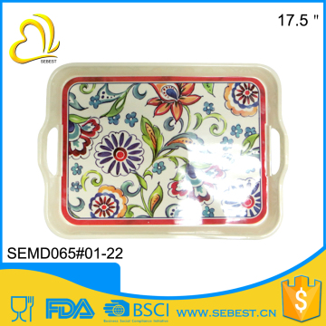 wholesale square dinnerware OEM new design melamine tray