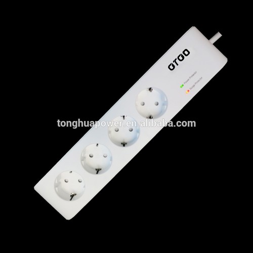 CE/European German 4 gang extension power strips 4/6/8 socket extension lead with plug/surge protector