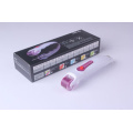 Amztatto LED luz titânio micro agulhas Derma Roller Acne