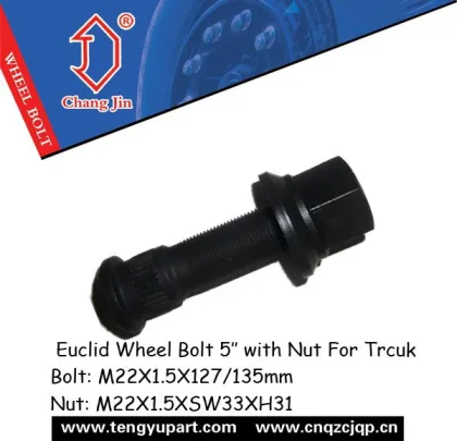 Euclid Wheel Bolt 5'' with Nut For Trcuk