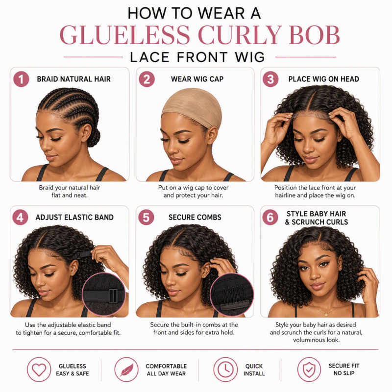 Curly Bob Lace Front Wig Human Hair
