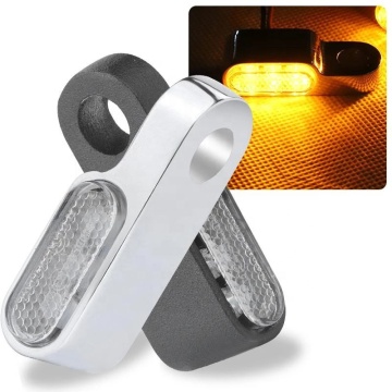 2PCS Mini LED Motorcycle signal lamp Indicators Amber white flasher LED Turn Signal Light Handlebar Blinker  DC 12V