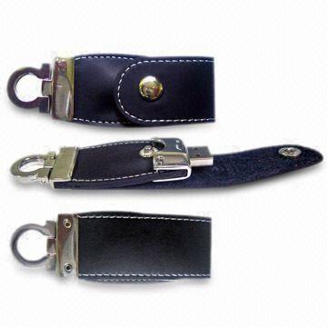 Multifunctional Leather USB Flash Drives with 8Mbps Reading Speed and 512MB to 2GB Memory Capacity