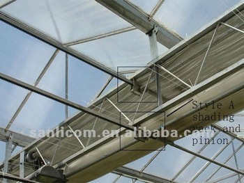 Greenhouse Shading Rack and Pinion