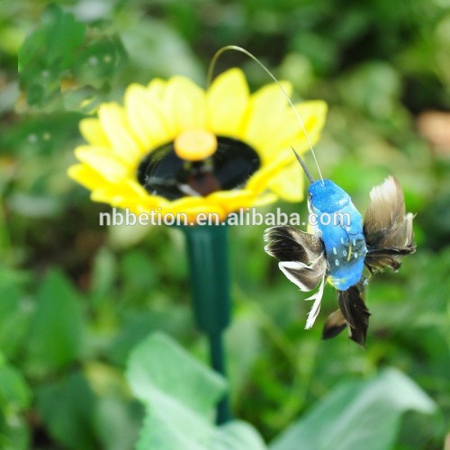 hotest solar hummingbird with sunflower solar dancing hummingbird garden decoration solar hummingbird artificial hummingbird