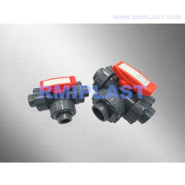 PVC Three Way Ball Valve L/T Port