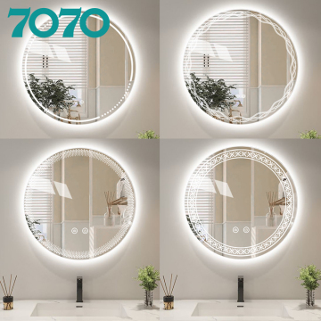 European LED Sensor Double Touch Intelligent Bathroom Wall Hung Mirror WC